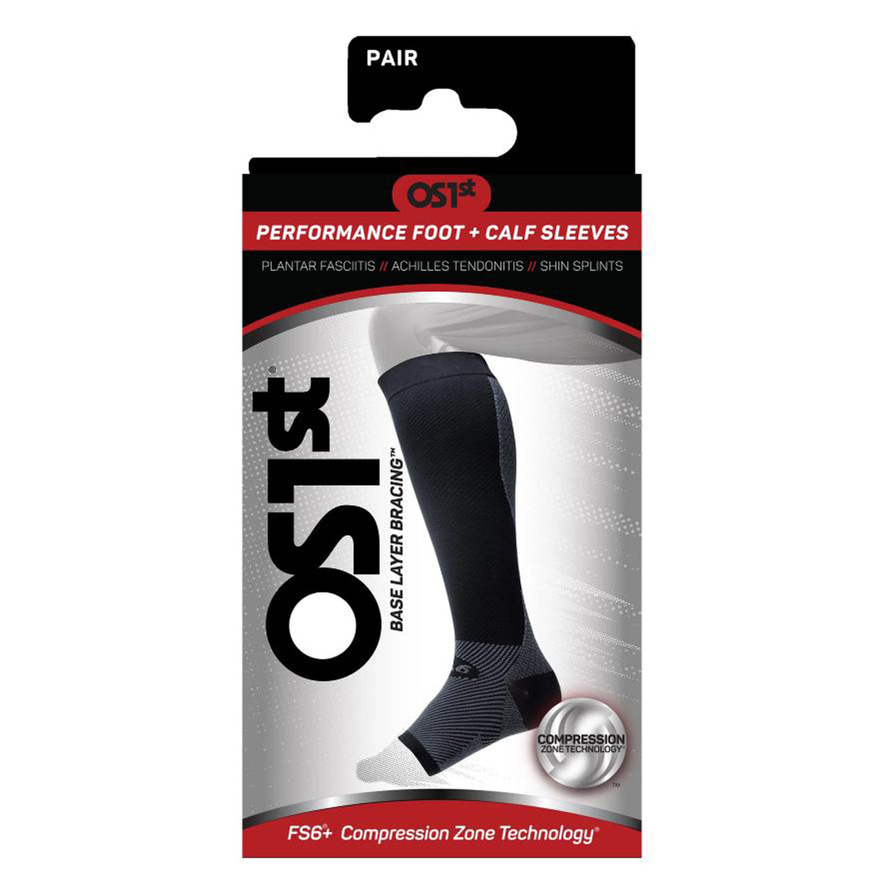 OS1st FS6 Sports Compression Foot Sleeves (Pair) 