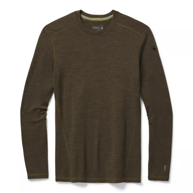 Men's Merino 250 Long Sleeve Crew Base Layer in Military Olive Heather