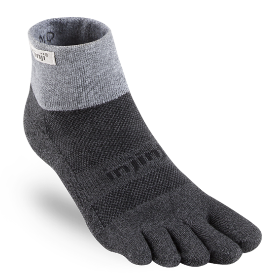 injinji trail midweight mini-crew unisex socks granite