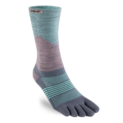 injinji trail midweight crew women's socks quartz