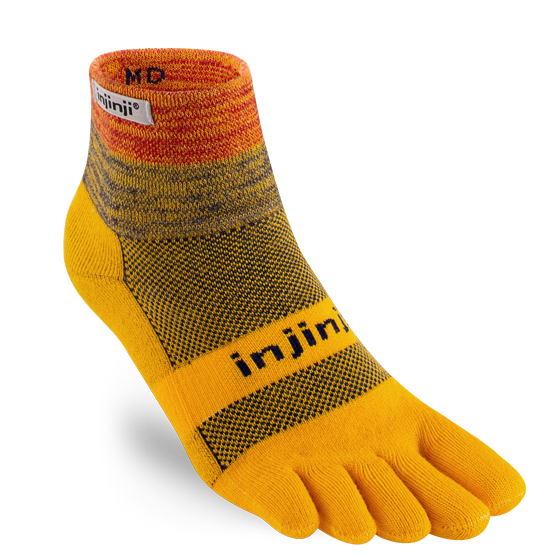 injinji trail midweight mini-crew unisex socks marigold