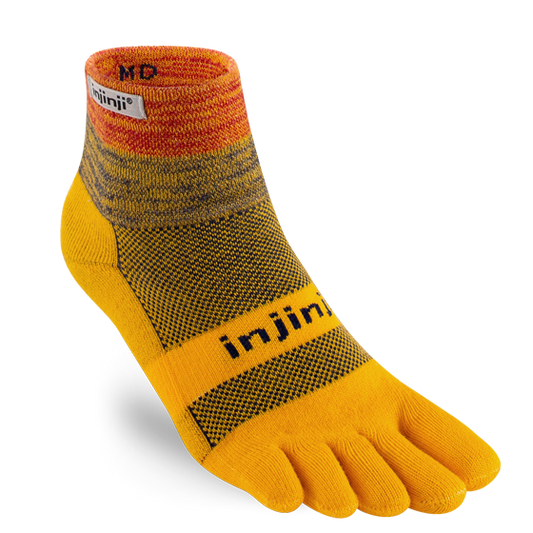 injinji trail midweight mini-crew unisex socks marigold