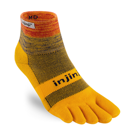 injinji trail midweight mini-crew unisex socks marigold