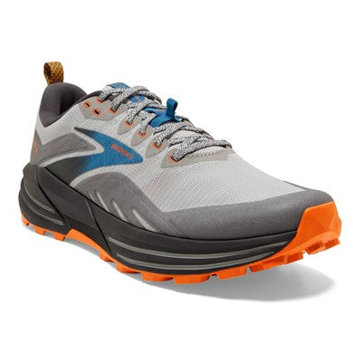 mens brooks cascadia 16 oyster mushroom-alloy-orange