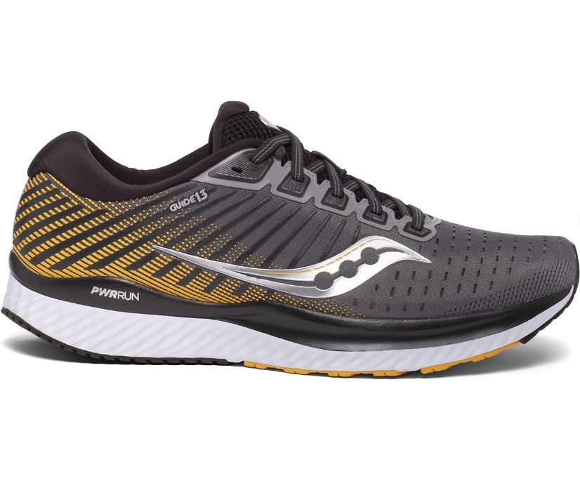 saucony guide 13 mens grey yellow