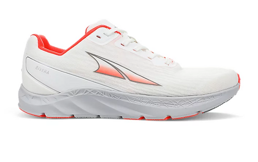 Women's Rivera neutral running shoe from Altra. White/Coral